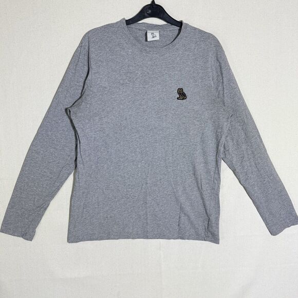 OVO October's Very Own Drake Essentials Long Sleeve T-Shirt grey Size Small - Picture 1 of 10